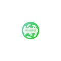 Green probiotics bacteria logo vector flora icon