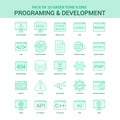 25 Green Programming and Developement Icon set