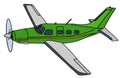 Green propeller airplane