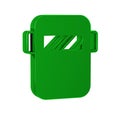 Green Protective welding mask helmet icon isolated on transparent background. Protective clothing and tool worker.