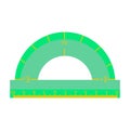 Green Protractor. Flat vector illustration on white background Royalty Free Stock Photo