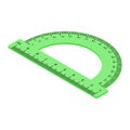 Green protractor ruler isolated on white background Royalty Free Stock Photo