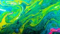 Green psychedelic abstract bright colors are mixed in a liquid Royalty Free Stock Photo