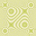 Green psychedelic vector seamless pattern with optical illusion, distortion Royalty Free Stock Photo