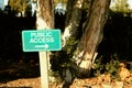 Green Public Access sign with arrow