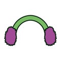 Green and purple ear muffs accessory