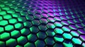 Green Purple Gen Dnc Endering Honeycomb Technology Background. Generative AI Royalty Free Stock Photo