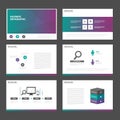 Green purple tone presentation templates Infographic elements flat design set for brochure flyer leaflet marketing Royalty Free Stock Photo