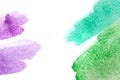 Green, purple, turquoise abstract in a children style.