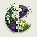 Green Purple White Spring Summer Paper Cut Flower Bloom Petal Women\'s Rights Suffragette Colours Generative AI