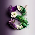 Green Purple White Spring Summer Paper Cut Flower Bloom Petal Women\'s Rights Suffragette Colours Generative AI