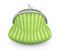 Green purse on a white. 3d.