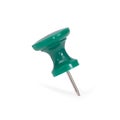 Green push pin isolated on a white background. Design element with clipping path Royalty Free Stock Photo