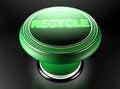 Green pushbutton for recycling - 3D rendering