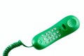 Green pushbutton telephone Royalty Free Stock Photo