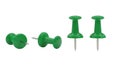 Green pushpins arrangement isolated on a transparent background Royalty Free Stock Photo