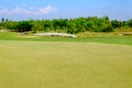 Green putt in golf course landscape Royalty Free Stock Photo