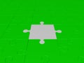 Green puzzle construction with a blank in the middle Royalty Free Stock Photo