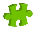 Green puzzle 3d vector symbol icon design. Beautiful illustrati