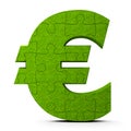 Green puzzle euro sign Royalty Free Stock Photo