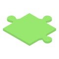 Green puzzle icon, isometric style Royalty Free Stock Photo