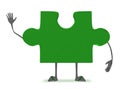 Green puzzle piece character Royalty Free Stock Photo