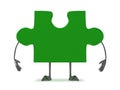 Green puzzle piece character Royalty Free Stock Photo