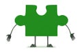 Green puzzle piece character Royalty Free Stock Photo