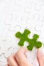 Green puzzle piece Royalty Free Stock Photo