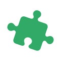 Green puzzle piece semi flat color vector element Royalty Free Stock Photo