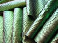 Green python skin  snake. Royalty Free Stock Photo