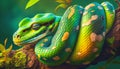 Green Python snake Royalty Free Stock Photo