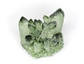 Green quartz crystal point on white Royalty Free Stock Photo