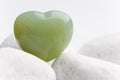 Green quartz heart Royalty Free Stock Photo