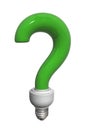 Green question bulb Royalty Free Stock Photo