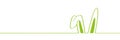 Green rabbit ears border on white background easter design