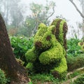 Green Rabbit garden shape in spring. New Year