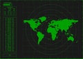 Green radar screen