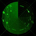 Green radar screen Royalty Free Stock Photo