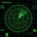 Green radar screen Royalty Free Stock Photo