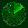 Green Radar Screen. Vector Royalty Free Stock Photo