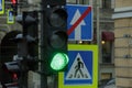 Traffic light in the city