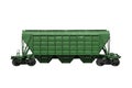 green rail car isolated on a white background. Freight transport Royalty Free Stock Photo