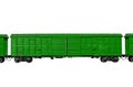 green rail car isolated on a white background. Freight transport Royalty Free Stock Photo