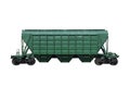 green rail car isolated on a white background. Freight transport Royalty Free Stock Photo