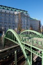 Green railway bridge in VIenna, Austria Royalty Free Stock Photo