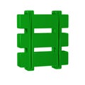 Green Railway, railroad track icon isolated on transparent background.