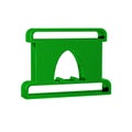 Green Railway tunnel icon isolated on transparent background. Railroad tunnel.