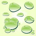 Green rain drops Royalty Free Stock Photo