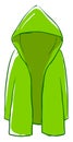 Green raincoat, illustration, vector